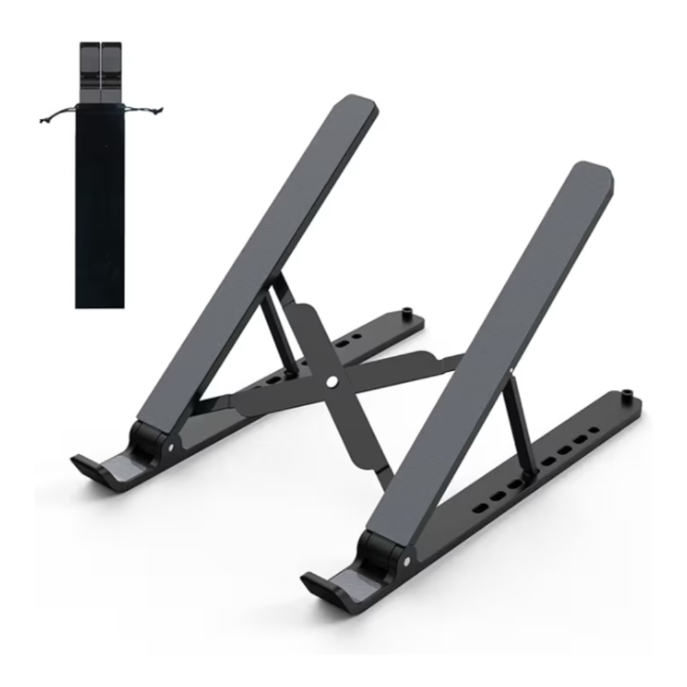 Black Foldable Ergonomical Laptop Stand with Adjustable Angles